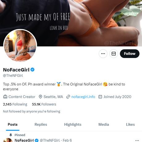 NoFaceGirl Twitter