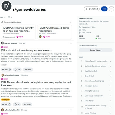 Reddit GoneWild Stories