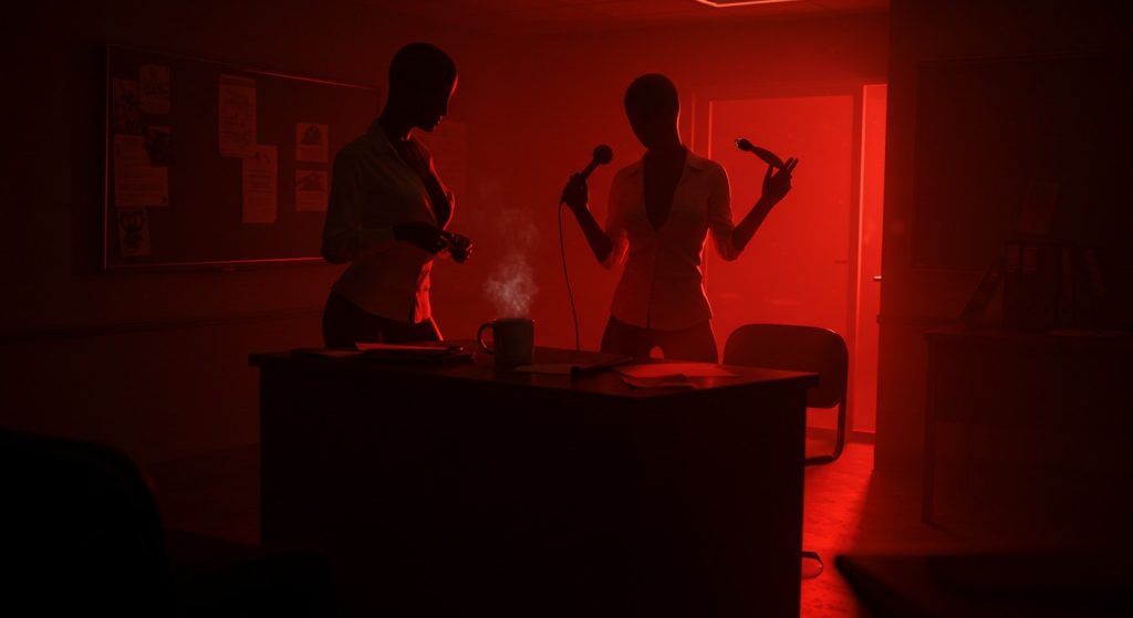 Victoria Peaks 和 MissBehavin 在 "教师休息室 "中上演了一场激情四射的女同邂逅。立即观看她们的禁忌激情！