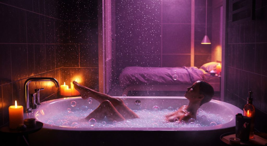 Leilani Li shines in her TSVirtualLovers VR debut, "Ebony Ecstasy," with steamy bath-to-bedroom action. Dive into this immersive fuck fest now!