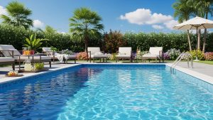 Rachel Steele & Cherie DeVille Drain Pool Boy in Hot MILF Scene